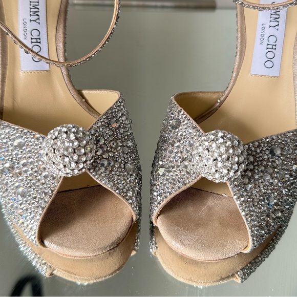Like new Jimmy CHOO Sacora 100 Sandals with Crystals Sphere Detail 38.5 - Picture 14 of 17